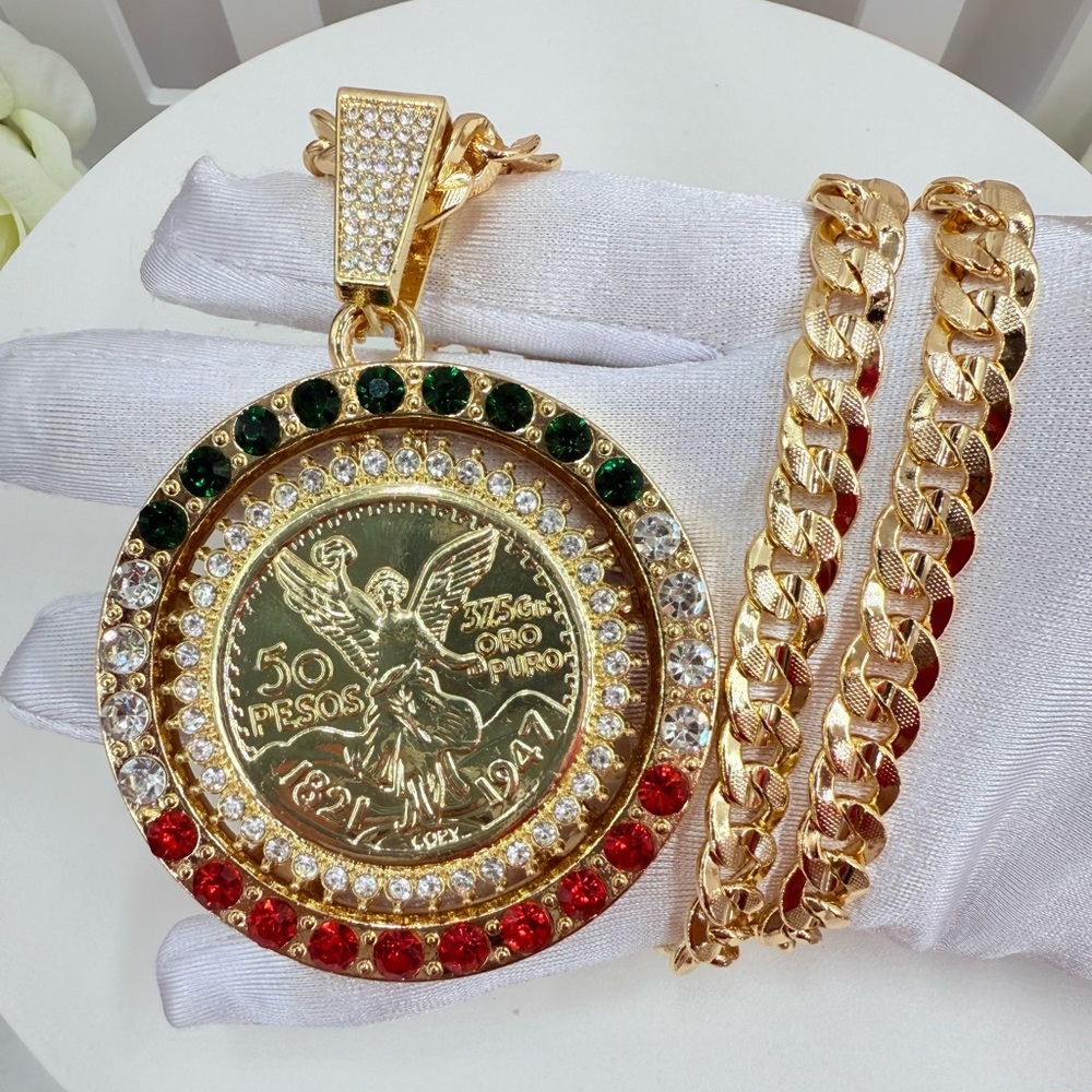 SPINNING CENTENARIO MEXICAN COLORS WITH 24” (24K GOLD FILLED)